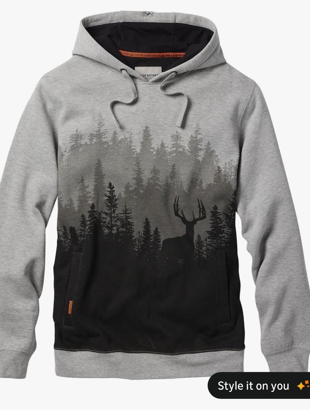 Legendary Whitetails Hoodie Mens 3XL  Deer Graphic Fleece Hunting